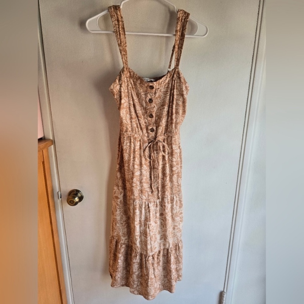 Elegant Brown Sleeveless Dress